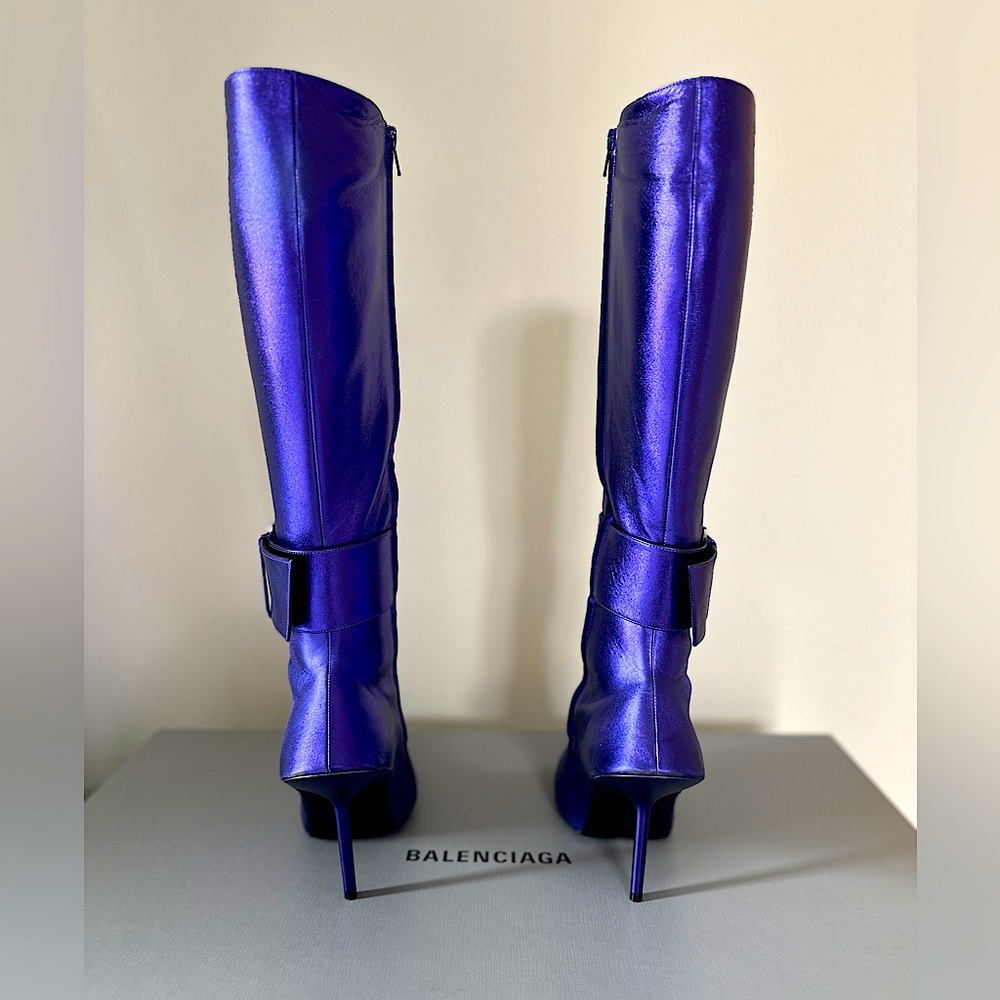 Balenciaga Purple Essex Metallic Boot - Picture 9 of 9